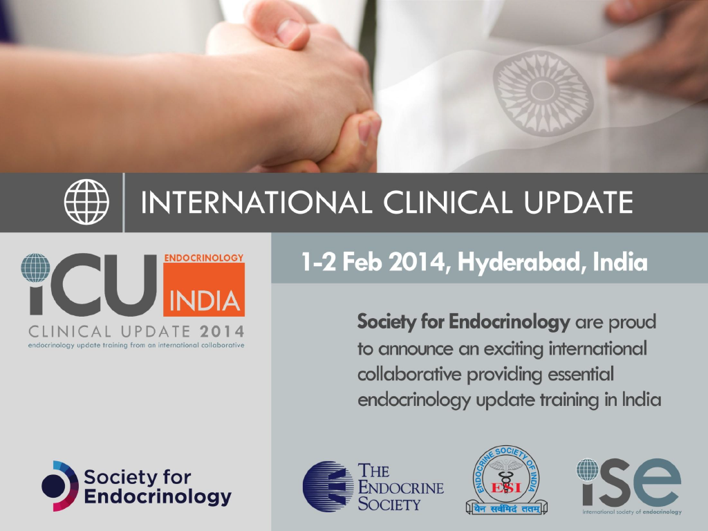 Official Program Announcement Flyer Slide — iCU India 2014 (1–2 Feb 2014, Hyderabad)